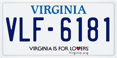VA license plate VLF6181