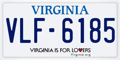 VA license plate VLF6185