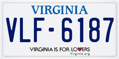 VA license plate VLF6187