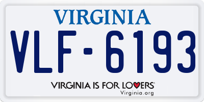 VA license plate VLF6193