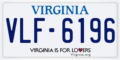 VA license plate VLF6196