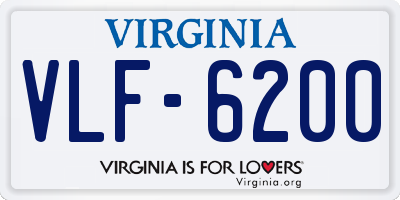 VA license plate VLF6200