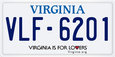 VA license plate VLF6201
