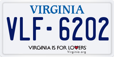 VA license plate VLF6202