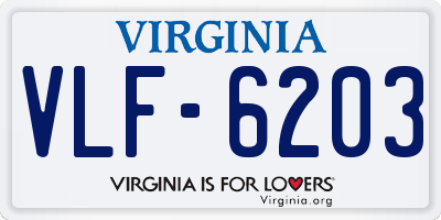 VA license plate VLF6203