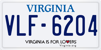 VA license plate VLF6204