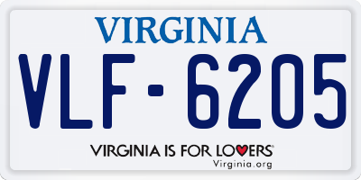 VA license plate VLF6205