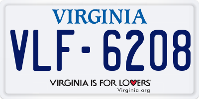 VA license plate VLF6208
