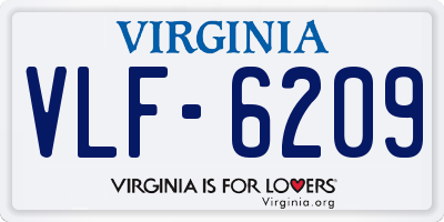 VA license plate VLF6209