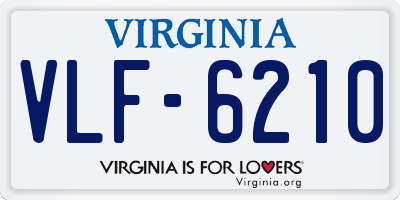 VA license plate VLF6210