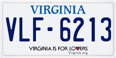 VA license plate VLF6213