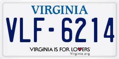 VA license plate VLF6214