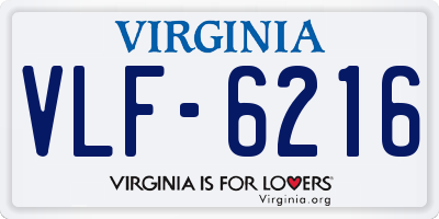 VA license plate VLF6216