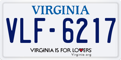 VA license plate VLF6217