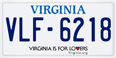 VA license plate VLF6218