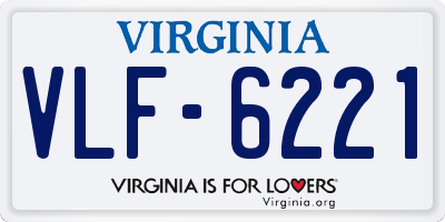 VA license plate VLF6221