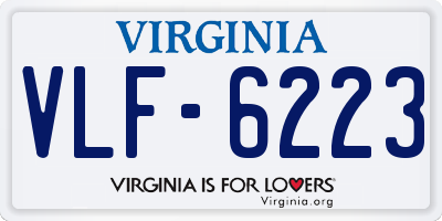 VA license plate VLF6223