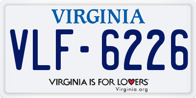 VA license plate VLF6226