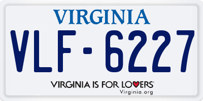 VA license plate VLF6227