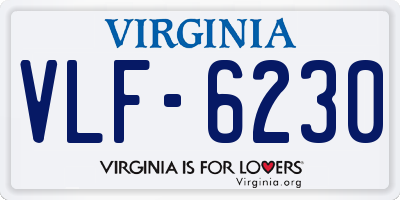 VA license plate VLF6230