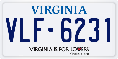 VA license plate VLF6231