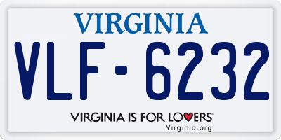VA license plate VLF6232