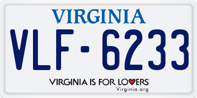 VA license plate VLF6233
