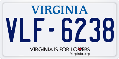 VA license plate VLF6238