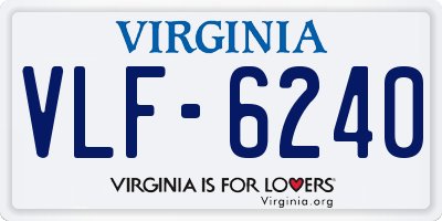 VA license plate VLF6240