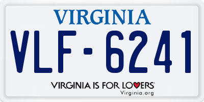 VA license plate VLF6241