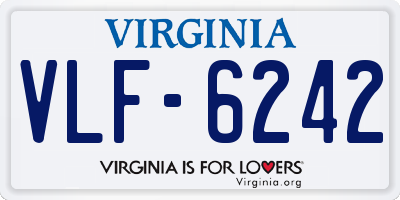 VA license plate VLF6242