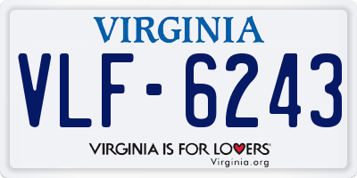 VA license plate VLF6243