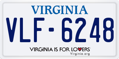 VA license plate VLF6248