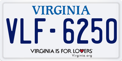 VA license plate VLF6250