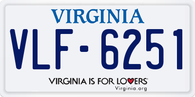 VA license plate VLF6251