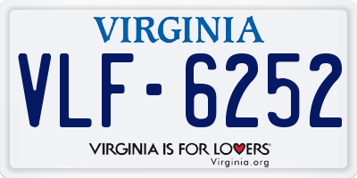VA license plate VLF6252