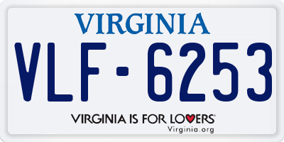 VA license plate VLF6253