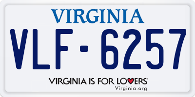 VA license plate VLF6257