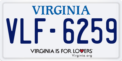 VA license plate VLF6259