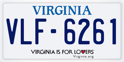 VA license plate VLF6261