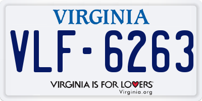 VA license plate VLF6263