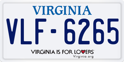 VA license plate VLF6265