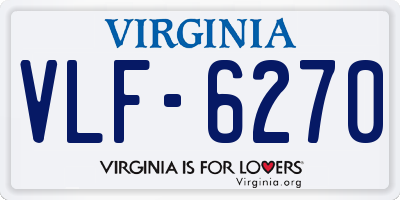 VA license plate VLF6270