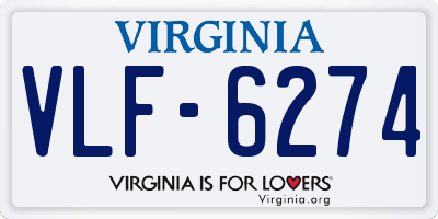 VA license plate VLF6274