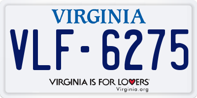 VA license plate VLF6275