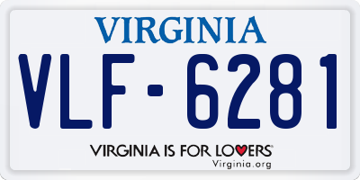 VA license plate VLF6281