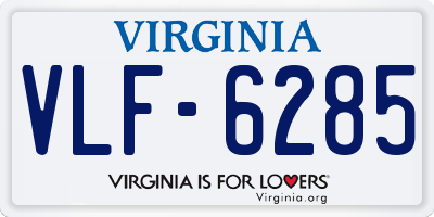 VA license plate VLF6285