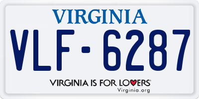 VA license plate VLF6287
