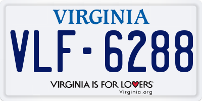 VA license plate VLF6288
