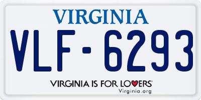 VA license plate VLF6293